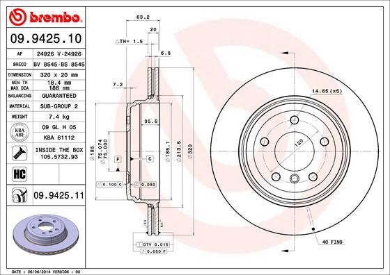 Bmw 5 Serisi E60 Fren Diski Arka Kaplamalı Takım 34216772085