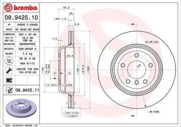 Bmw 5 Serisi E60 Fren Diski Arka Kaplamalı Takım 34216772085