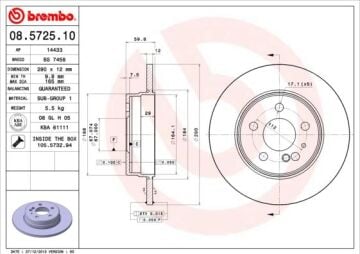 Mercedes S Serisi W140 Fren Diski Arka 91-98 A1404230612