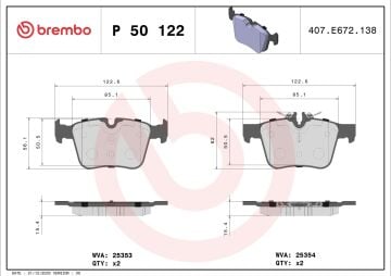 Mercedes C Serisi W205 A205 C205 Fren Balatası Arka 14-21 A0004209403