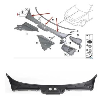 Bmw 1 Serisi F20 F21 F22 F20 Kasa Ön Cam Alt Izgarası Orjinal 51717240672