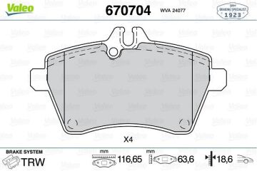 Mercedes A Serisi W169 Fren Balatası Ön A1694202020