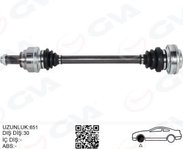 Bmw 3 Serisi E90 5 Serisi E60 Komple Aks Sağ Sol 651mm 30 Diş 7572683