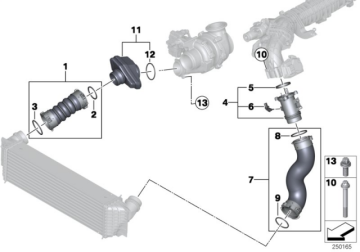 Bmw 5 Serisi F10 Turbo Hortumu N57 11618513451
