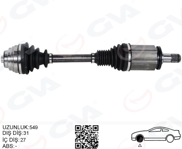 Bmw 1 Serisi F20 2 Serisi F22 F23 3 Serisi F30 4 Serisi F32 F33 F36 Komple Aks Ön Sol 549mm xDrive 31607597693