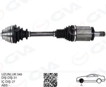 Bmw 1 Serisi F20 2 Serisi F22 F23 3 Serisi F30 4 Serisi F32 F33 F36 Komple Aks Ön Sol 549mm xDrive 31607597693