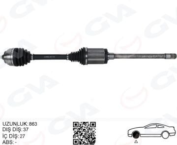 Bmw 5 Serisi F10 Komple Aks Ön Sağ xDrive 863mm 31607618680