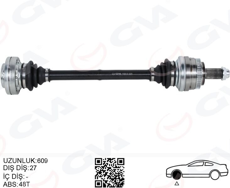 Bmw 3 Serisi E46 Komple Aks Arka Sağ Sol 609mm ABS'li 33211227585