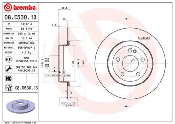 Mercedes C Serisi W205 Fren Diski Arka A0004230512