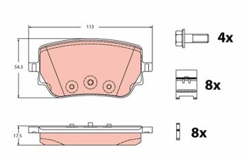 Mercedes A Serisi W177 B Serisi W247 Fren Balatası Arka A0004201706