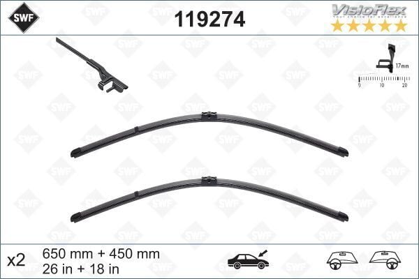 Bmw 5 Serisi F10 Silecek Süpürgesi Rüzgarlıklı Flat 650mm - 450mm 61612147361