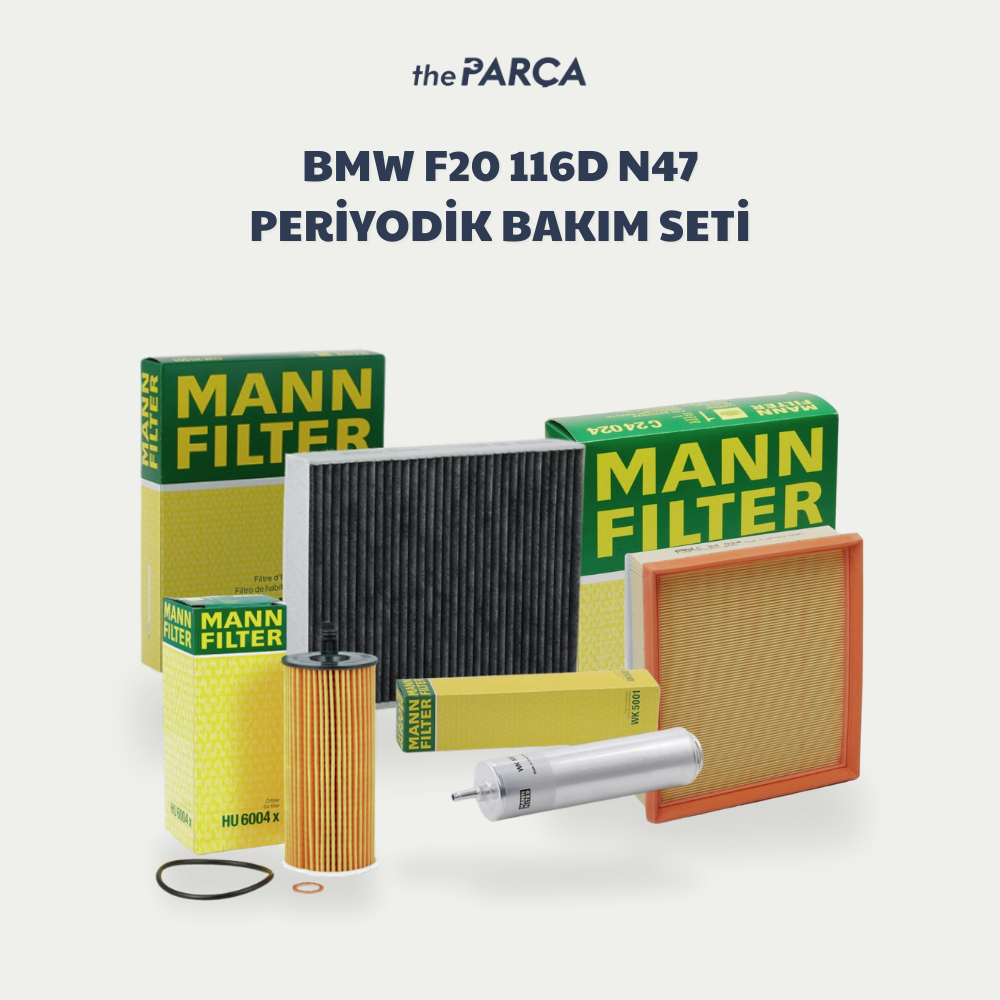 Bmw 1 Serisi F20 116d N47 Periyodik Bakım Filtre Seti Mann Marka