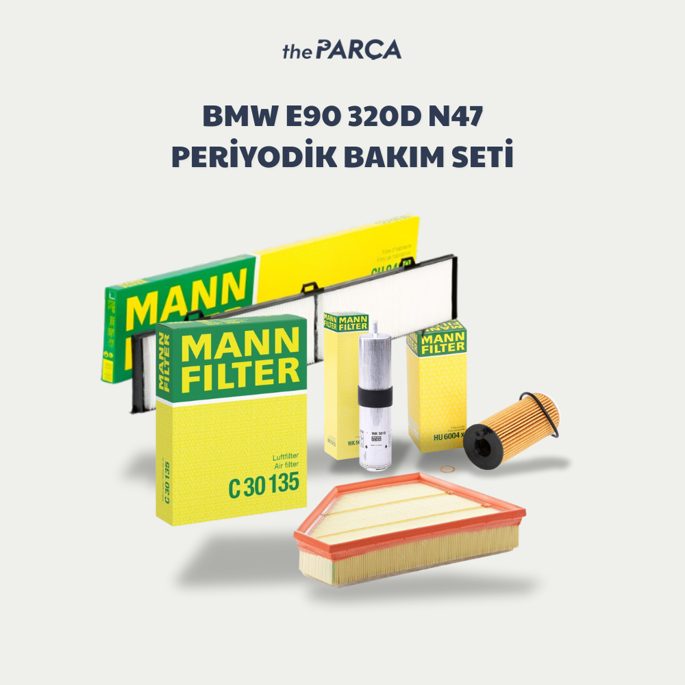 Bmw 3 Serisi E90 320d N47 Periyodik Bakım Filtre Seti Mann Marka