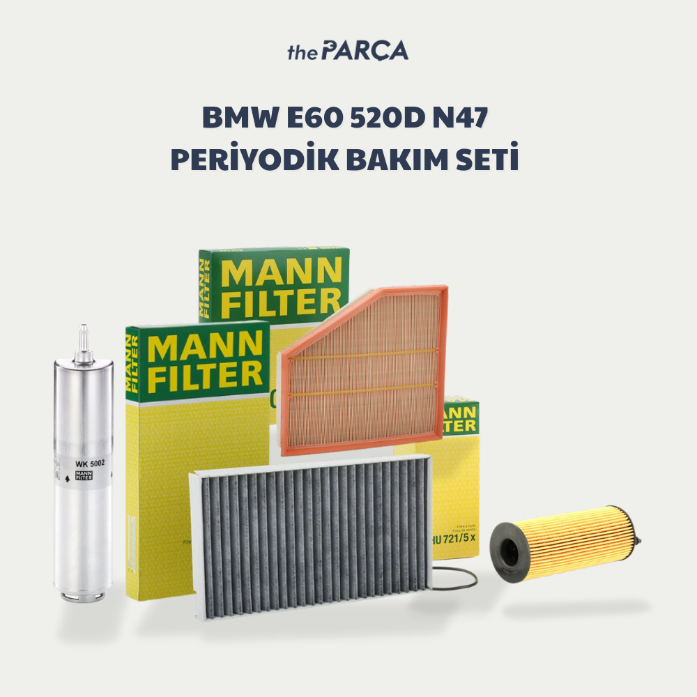 Bmw 5 Serisi E60 520d N47 Periyodik Bakım Filtre Seti Mann Marka