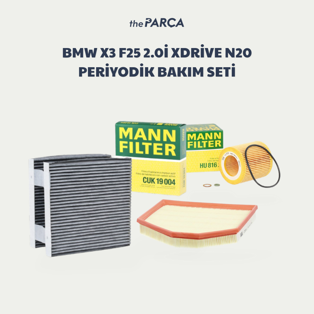 Bmw X3 F25 2.0i xDrive N20 Periyodik Bakım Filtre Seti Mann Marka