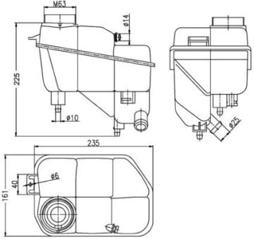 Mercedes E Serisi W211 Radyatör Yedek Su Deposu OM646 M271 Febi A2115000049